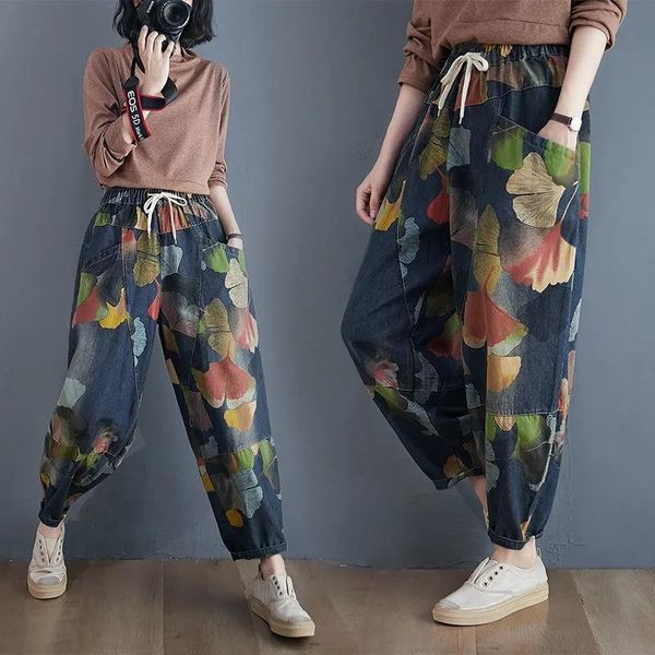 jeans women vintage printing anklelength harem jeans causal streetwear vaqueros high waist elastic baggy denim pants korean trousers, Blue
jeans women vintage printing anklelength harem jeans causal streetwear vaqueros high waist elastic baggy denim pants korean trousers, Blue