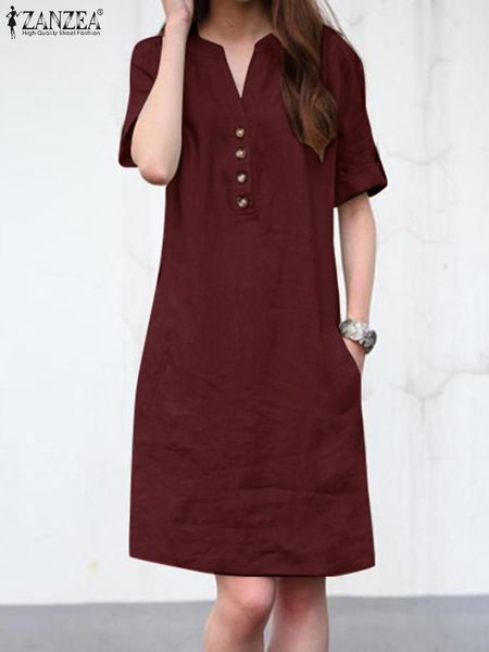 dresses 2022 summer solid sundress women casual half sleeve v neck button vestidos zanzea vintage holiday vestidos female kaftan ol robe, Black;gray
dresses 2022 summer solid sundress women casual half sleeve v neck button vestidos zanzea vintage holiday vestidos female kaftan ol robe, Black;gray