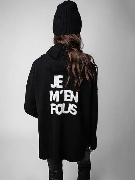 sweaters zessam letter jacquard knit cashmere women hooded cardigans long sleeve straps zipper female sweater casual lady 2023, White;black
sweaters zessam letter jacquard knit cashmere women hooded cardigans long sleeve straps zipper female sweater casual lady 2023, White;black
