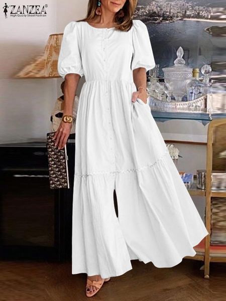 dresses zanzea maxi shirt dress women party solid ruffle robe femme 2022 summer lace puff sleeve sundress casual holiday a line dresses, Black;gray
dresses zanzea maxi shirt dress women party solid ruffle robe femme 2022 summer lace puff sleeve sundress casual holiday a line dresses, Black;gray