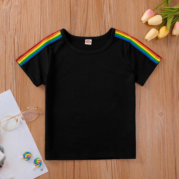 t-shirts summer children casual cotton short sleeve rainbow black fashion baby girl or boys t-shirt 1-8t 230427, Blue
t-shirts summer children casual cotton short sleeve rainbow black fashion baby girl or boys t-shirt 1-8t 230427, Blue
