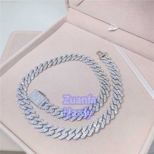 12mm hip hop bling diamond necklaces iced out gold making effect vvs moissanite cuban chain necklace, Silver
12mm hip hop bling diamond necklaces iced out gold making effect vvs moissanite cuban chain necklace, Silver