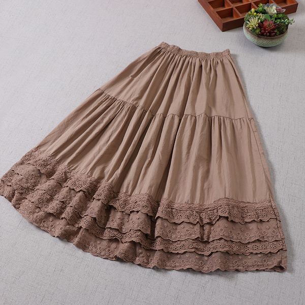 skirts summer women thin a-line skirt mori girl solid color embroidery lace loose cotton skirt 230427, Black
skirts summer women thin a-line skirt mori girl solid color embroidery lace loose cotton skirt 230427, Black