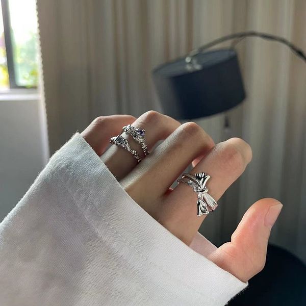 couple rings friendlyship rings bow ring female students minority design cool wind irregular wrinkles advanced cool index finger mouth ring, Silver
couple rings friendlyship rings bow ring female students minority design cool wind irregular wrinkles advanced cool index finger mouth ring, Silver
