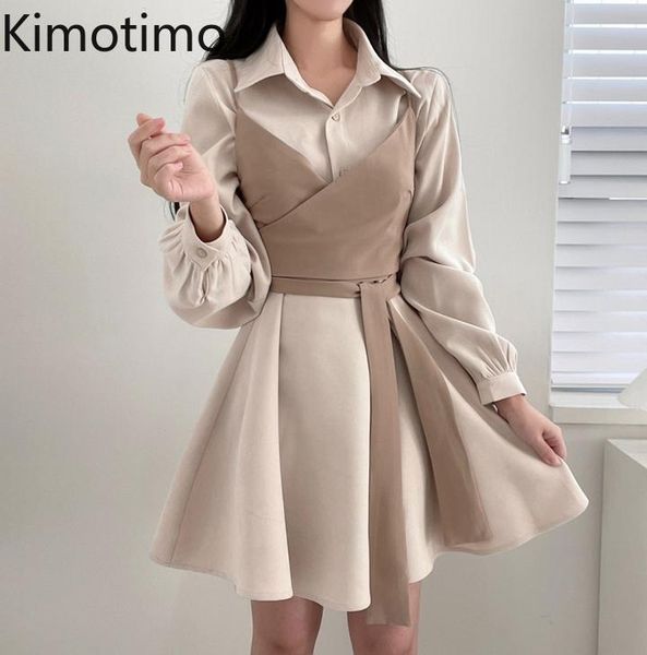 dress kimotimo dress sets women korean chic temperament vneck belt waist vest + turndown collar puff sleeve aline mini dresses ins, White
dress kimotimo dress sets women korean chic temperament vneck belt waist vest + turndown collar puff sleeve aline mini dresses ins, White