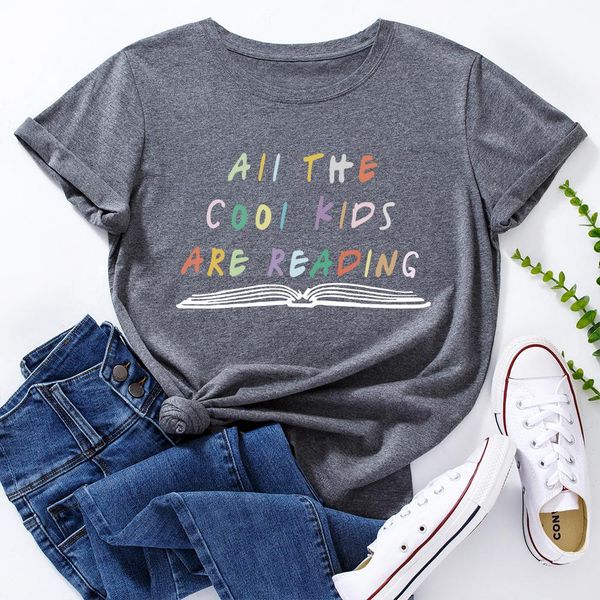 t-shirt all the cool kids are reading tshirt funny shirts for women female graphic tee short sleeve summer shirts gift for teacher, White
t-shirt all the cool kids are reading tshirt funny shirts for women female graphic tee short sleeve summer shirts gift for teacher, White