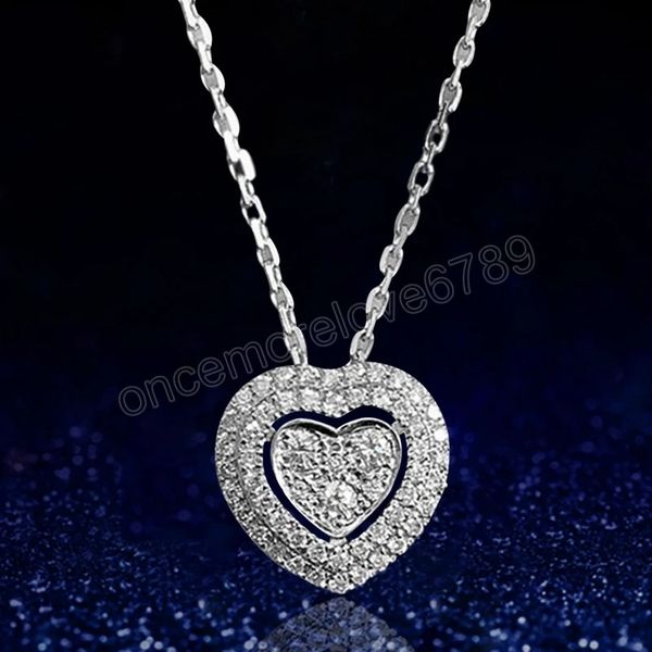 embellished with cubic zirconia love heart pendant necklace for women exquisite gift clavicle chain charming jewelry, Silver
embellished with cubic zirconia love heart pendant necklace for women exquisite gift clavicle chain charming jewelry, Silver