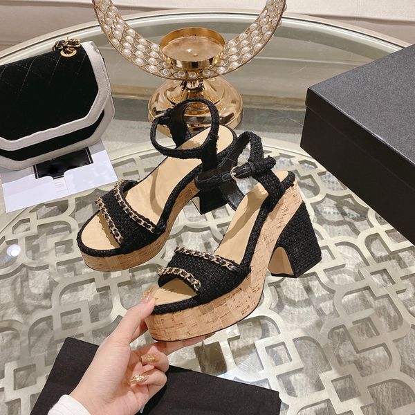 designer water table high heel .5cm sandals sheepskin linen upper hardware chain outdoor beach shoes dress shoes adjustable ankle buckle c, Black
designer water table high heel .5cm sandals sheepskin linen upper hardware chain outdoor beach shoes dress shoes adjustable ankle buckle c, Black