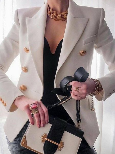 pants new solid color fashion double breasted casual suit jacket temperament women's jacket women blazer women coats blazers, White
pants new solid color fashion double breasted casual suit jacket temperament women's jacket women blazer women coats blazers, White