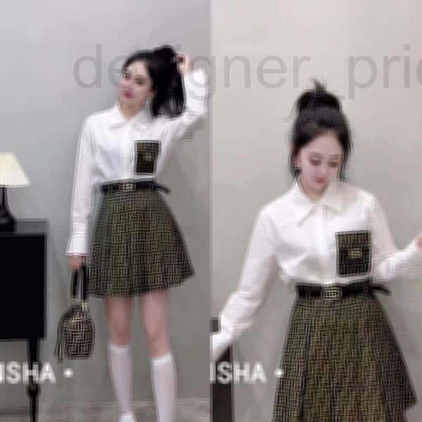 two piece dress designer 2023 popular wearing set spring and autumn new women's pocket letter shirt high waist short skirt vm6u, White
two piece dress designer 2023 popular wearing set spring and autumn new women's pocket letter shirt high waist short skirt vm6u, White