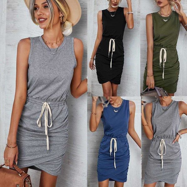design fashion womens wear knitted vest dress summer lace up one step for women, Black;gray
design fashion womens wear knitted vest dress summer lace up one step for women, Black;gray