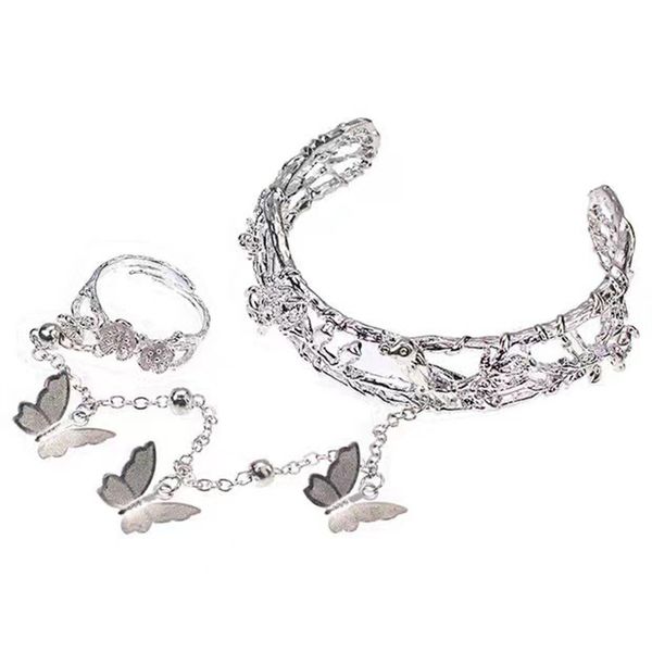 2 in 1 ancient style butterfly ring bell bracelet opening bracelets women's bracelet wedding party jewelry gift accessories, Black
2 in 1 ancient style butterfly ring bell bracelet opening bracelets women's bracelet wedding party jewelry gift accessories, Black