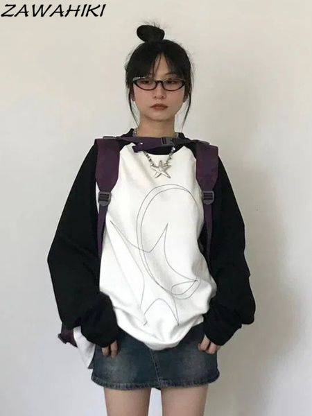 women's t-shirt japanese harajuku raglan sleeve t-shirts long sleeve o-neck pullover hoodies y2k aesthetic clothes female graphic print, White
women's t-shirt japanese harajuku raglan sleeve t-shirts long sleeve o-neck pullover hoodies y2k aesthetic clothes female graphic print, White