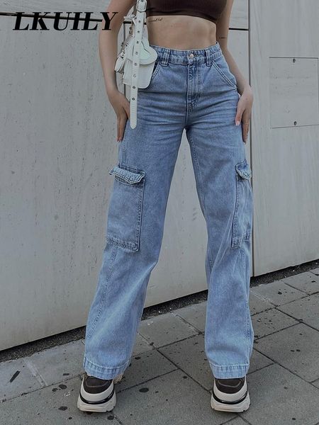 women's pants s celana panjang denim overall kargo jeans longgar fashion wanita 90s streetwear saku kaki lebar pinggang tinggi lurus y2, Black;white
women's pants s celana panjang denim overall kargo jeans longgar fashion wanita 90s streetwear saku kaki lebar pinggang tinggi lurus y2, Black;white