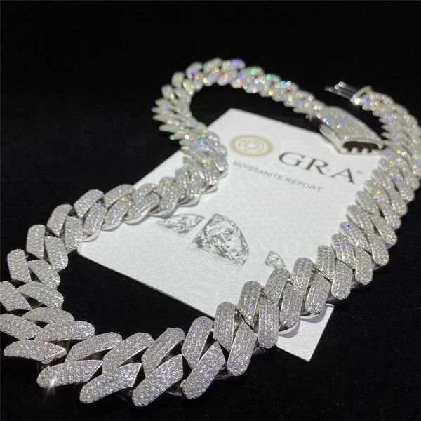 20mm width three rows vvs moissanite diamond miami cuban necklace iced out fine hip hop men jewelry s925 cuban link chai, Silver
20mm width three rows vvs moissanite diamond miami cuban necklace iced out fine hip hop men jewelry s925 cuban link chai, Silver