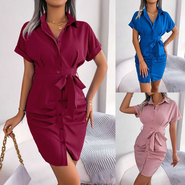 women's shirt dress summer new european and american style solid color bat sleeve waist show body dress, Black;gray
women's shirt dress summer new european and american style solid color bat sleeve waist show body dress, Black;gray