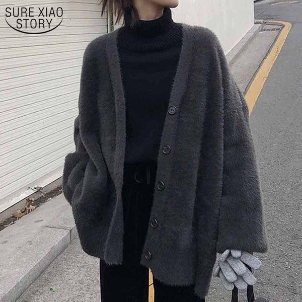 sweaters fashion vneck faux mink fleece knitted coat 2022 winter solid slim midlength loose sweater women casual elegant cardigan 11650, White;black
sweaters fashion vneck faux mink fleece knitted coat 2022 winter solid slim midlength loose sweater women casual elegant cardigan 11650, White;black