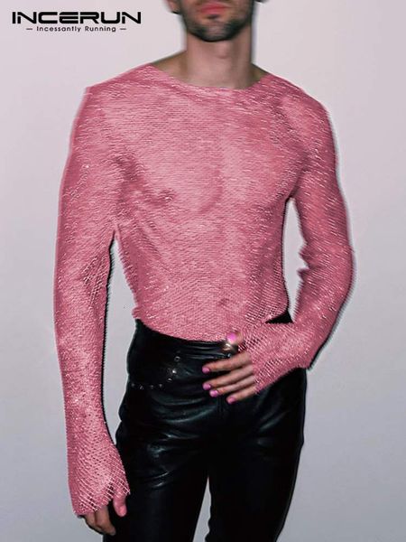 men s t shirts atasan incerun 2023 kaus lengan panjang glitter leher o nyaman tembus pandang camiseta santai seksi pria baru gaya amerika s, White;black
men s t shirts atasan incerun 2023 kaus lengan panjang glitter leher o nyaman tembus pandang camiseta santai seksi pria baru gaya amerika s, White;black