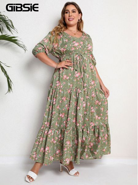 plus size dresses gibsie size floral print knot front ruffle hem summer dres vacation boho puff sleeve split aline maxi long 230426, Black
plus size dresses gibsie size floral print knot front ruffle hem summer dres vacation boho puff sleeve split aline maxi long 230426, Black