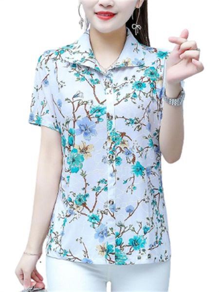 shirts 5xl women spring summer blouses shirts lady fashion casual short sleeve turndown collar printed flowers blusas wy0461, White
shirts 5xl women spring summer blouses shirts lady fashion casual short sleeve turndown collar printed flowers blusas wy0461, White