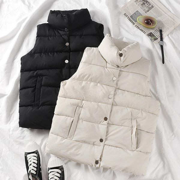 vests 2022 autumn winter women solid loose vest drawstring stand collar long vest jacket cotton padded women windproof warm waistcoat, Black;white
vests 2022 autumn winter women solid loose vest drawstring stand collar long vest jacket cotton padded women windproof warm waistcoat, Black;white