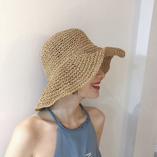 wide brim hats simple girl raffia sun hat folding wide brim floppy summer hats for women beach panama straw dome bucket cap femme shade caps, Blue;gray
wide brim hats simple girl raffia sun hat folding wide brim floppy summer hats for women beach panama straw dome bucket cap femme shade caps, Blue;gray