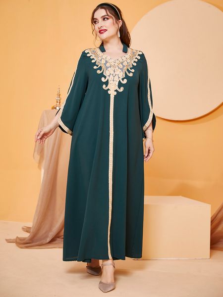 plus size dresses toleen abaya size dress for muslim women with long sleeves luxury embroidery solid color evening party festival robe cloth, Black
plus size dresses toleen abaya size dress for muslim women with long sleeves luxury embroidery solid color evening party festival robe cloth, Black