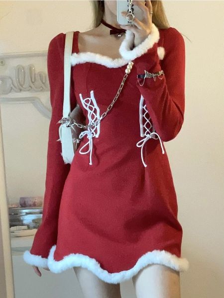 dresses winter sweet christmas dress women red kawaii lolita party mini dresses warm korean night dresses ladies festival clothing 2021, Black;gray
dresses winter sweet christmas dress women red kawaii lolita party mini dresses warm korean night dresses ladies festival clothing 2021, Black;gray