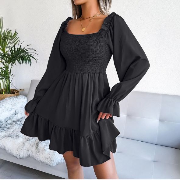 casual dresses women's summer dress is cool and comfortable in solid color 230426, Black;gray
casual dresses women's summer dress is cool and comfortable in solid color 230426, Black;gray
