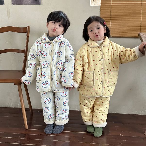 Pajamas Autumn Winter Children Plus Velvet Cottonpadded Suit Boy Girl Baby Fleece Thick Warm Cartoon Print Tops Pants 2pcs 231127, Coffee
Pajamas Autumn Winter Children Plus Velvet Cottonpadded Suit Boy Girl Baby Fleece Thick Warm Cartoon Print Tops Pants 2pcs 231127, Coffee