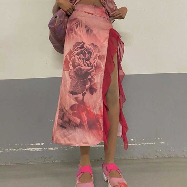 skirts y2k aesthetic fairy floral print midi skirts 90s vintage high waist split ruffles long skirts womens beach holiday streetwear j230427, Black
skirts y2k aesthetic fairy floral print midi skirts 90s vintage high waist split ruffles long skirts womens beach holiday streetwear j230427, Black