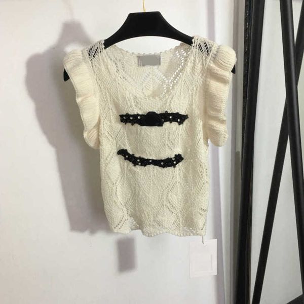 23ss womens designer clothing tank womens tanks camis vest beaded diamond-encrusted logo flanged hollowed out sleeveless knitted vests wome, White
23ss womens designer clothing tank womens tanks camis vest beaded diamond-encrusted logo flanged hollowed out sleeveless knitted vests wome, White