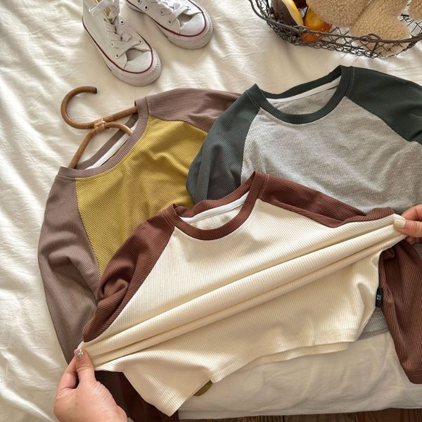 t-shirts boys and girls contrast color long sleeve t-shirts spring children elastic cotton tees 230427, Blue
t-shirts boys and girls contrast color long sleeve t-shirts spring children elastic cotton tees 230427, Blue