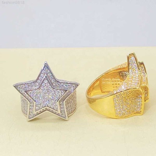 ready to ship double layered hip hop ring jewelry gold plated iced out fully vvs moissanite stone star pinky rings, Silver
ready to ship double layered hip hop ring jewelry gold plated iced out fully vvs moissanite stone star pinky rings, Silver