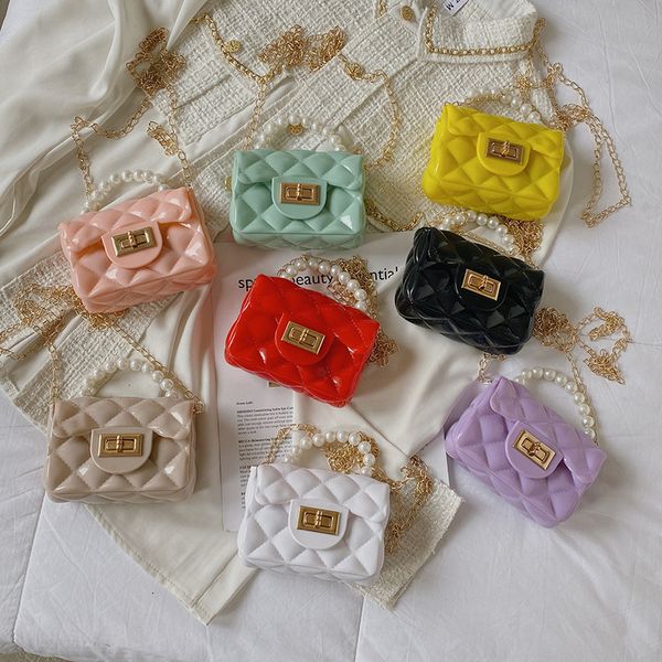 children's bag new girl pearl handbag small fragrant wind lingge jelly bag mini one shoulder crossbody bag, Black
children's bag new girl pearl handbag small fragrant wind lingge jelly bag mini one shoulder crossbody bag, Black