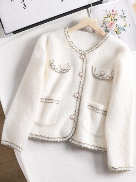 sweaters women elegant imitation mink cashmere sweater jackets autumn fashion short knitted cardigan oneck long sleeve loose short coats, White;black
sweaters women elegant imitation mink cashmere sweater jackets autumn fashion short knitted cardigan oneck long sleeve loose short coats, White;black