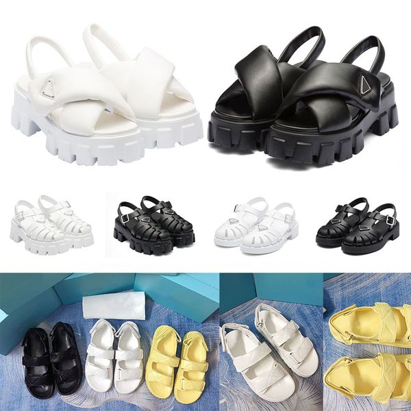 size 35-40 women foam rubber sandals prad monolith platform sandal soft lining leather concave convex sole triangle black womens vintage bea
size 35-40 women foam rubber sandals prad monolith platform sandal soft lining leather concave convex sole triangle black womens vintage bea