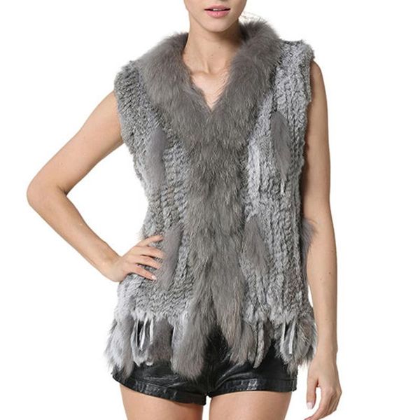 fur women winter autumn classic fur vest real rabbit fur knit vest with raccoon fur collar, Black
fur women winter autumn classic fur vest real rabbit fur knit vest with raccoon fur collar, Black