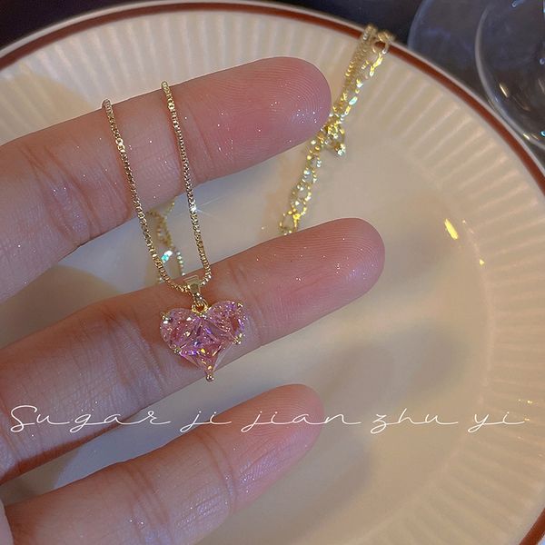 strands strings fashion trend unique design elegant delicate pink love zircon clavicle necklace women jewelry party gift wholesale 230426, Black
strands strings fashion trend unique design elegant delicate pink love zircon clavicle necklace women jewelry party gift wholesale 230426, Black