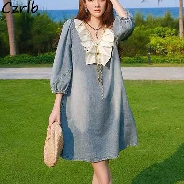 dresses denim dress women streetwear ruffles tender patchwork fashion young chic vestidos vneck allmatch cozy cool college leisure ins, Black;gray
dresses denim dress women streetwear ruffles tender patchwork fashion young chic vestidos vneck allmatch cozy cool college leisure ins, Black;gray