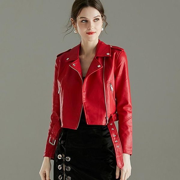 jackets 2021 new women leather jackets lady pu bomber motorcycle biker pink yellow black faux leather coats with belt outerwear, Black;brown
jackets 2021 new women leather jackets lady pu bomber motorcycle biker pink yellow black faux leather coats with belt outerwear, Black;brown