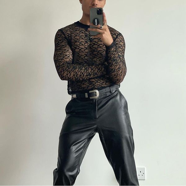 men's t shirts fashion lace hollow slim black transparent men t shirt loose long sleeve bottoming shirt summer 230427, White;black
men's t shirts fashion lace hollow slim black transparent men t shirt loose long sleeve bottoming shirt summer 230427, White;black
