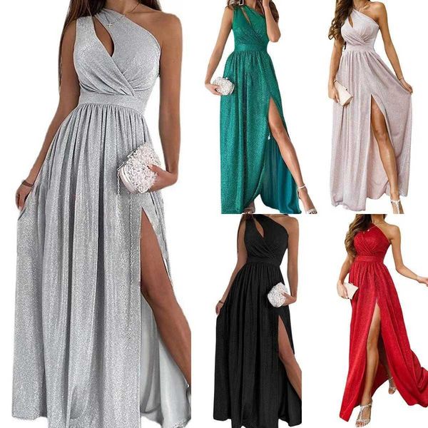 summer sleeveless cold shoulder dresses hollow out halter split long dress for, Black;gray
summer sleeveless cold shoulder dresses hollow out halter split long dress for, Black;gray