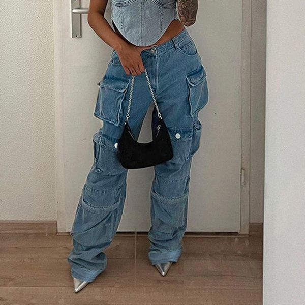 women's jeans 2023 wanita streetwear saku besar jahitan lurus pinggang tinggi perkakas longgar slim fit pelangsing celana 230426, Blue
women's jeans 2023 wanita streetwear saku besar jahitan lurus pinggang tinggi perkakas longgar slim fit pelangsing celana 230426, Blue