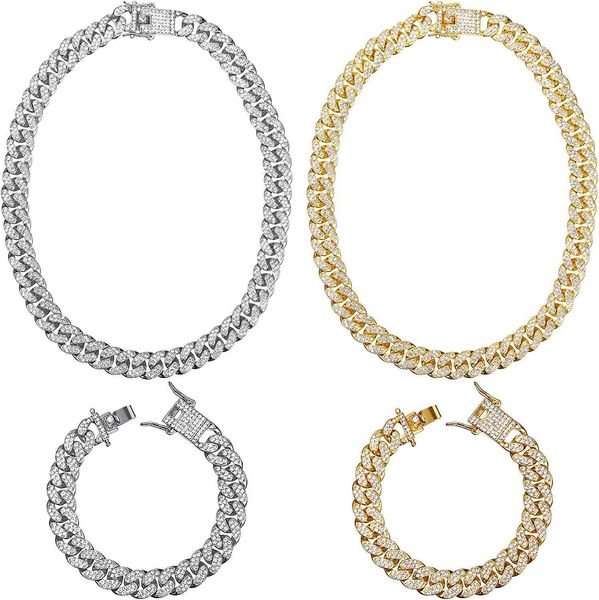 yaomiao 4 pieces cuban chain link necklace and bracelet 12mm rhinestone cuban hip hop link chain for women men jewelry, Black
yaomiao 4 pieces cuban chain link necklace and bracelet 12mm rhinestone cuban hip hop link chain for women men jewelry, Black