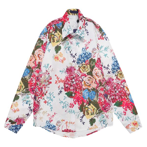 female brand designer men's shirt casual fashion 2023 women's short sleeve flower print letter single breasted long sleeve clothin, White;black
female brand designer men's shirt casual fashion 2023 women's short sleeve flower print letter single breasted long sleeve clothin, White;black