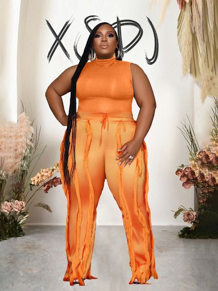 women's plus size tracksuits large matching sets ladies sleeveless and pants tassel womens two peice summer outfits 230426, Black
women's plus size tracksuits large matching sets ladies sleeveless and pants tassel womens two peice summer outfits 230426, Black