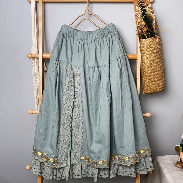 skirts japanese style mori girl cotton linen embroidery lace double layer skirt loose a-line midi skirt women 230427, Black
skirts japanese style mori girl cotton linen embroidery lace double layer skirt loose a-line midi skirt women 230427, Black