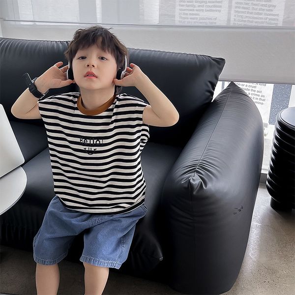 t-shirts summer boys fashion letters striped vest children contrast color round neck sleeveless t shirt 230427, Blue
t-shirts summer boys fashion letters striped vest children contrast color round neck sleeveless t shirt 230427, Blue