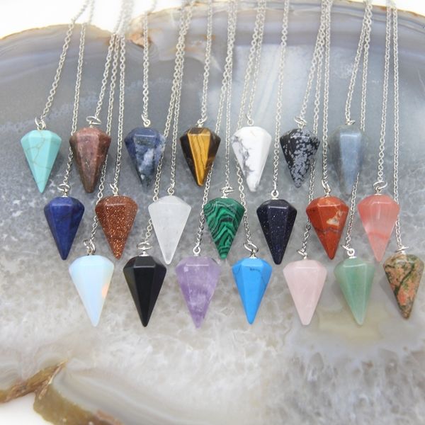 pendant necklaces natural quartz reiki healing pendulum for dowsing spiritual divination cone crystal quartz pendulos small size necklace je, Silver
pendant necklaces natural quartz reiki healing pendulum for dowsing spiritual divination cone crystal quartz pendulos small size necklace je, Silver